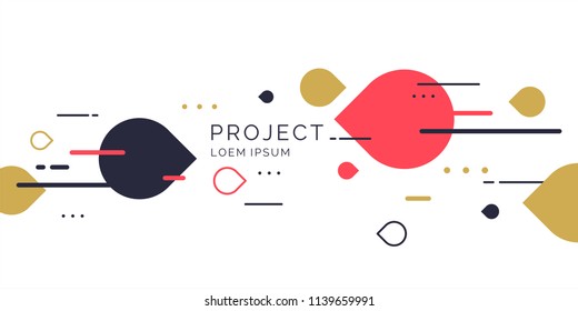 Abstract geometric background. The poster with the flat figures. Vector illustration.