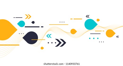 Abstract geometric background. The poster with the flat figures. Vector illustration.