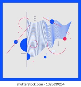 Abstract geometric background. The poster with the flat figures. Vector illustration.