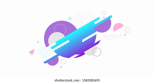 Abstract geometric background. The poster with the flat figures. Vector illustration.