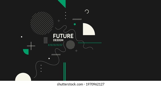 Abstract geometric background. The poster with the flat figures. Vector illustration.