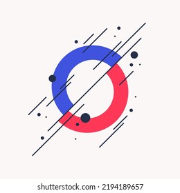 Abstract geometric background. The poster with the flat figures. Vector illustration.