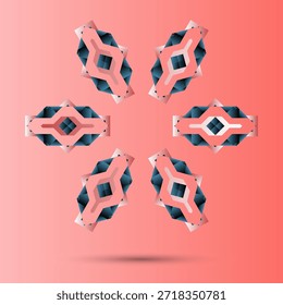 Fondo geométrico Abstractas. El cartel con las figuras planas. Ilustración vectorial. Hermoso patrón geométrico simétrico