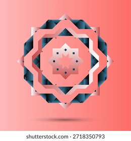 Abstract geometric background. The poster with the flat figures. Vector illustration. Beautiful symmetrical geometric pattern