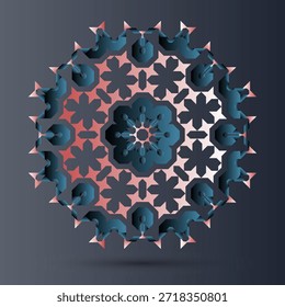 Fondo geométrico Abstractas. El cartel con las figuras planas. Ilustración vectorial. Hermoso patrón geométrico simétrico