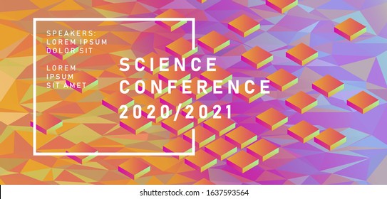 Abstract geometric background. Poster template for Business and IT Technologies Conference.