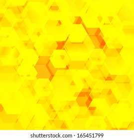 fondo geométrico abstracto con formas hexagonales de color amarillo puro