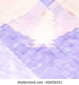 Abstract geometric background. Background of purple and blue and beige triangles and polygons. Vector Image.