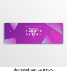 Abstract geometric background with purple gradient vanishing hexagons. Modern template for social media banner.  - Vector