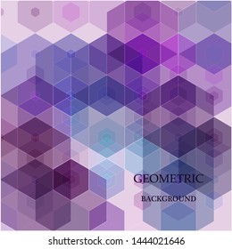 Abstract geometric background. Purple hexagons. Pattern design.