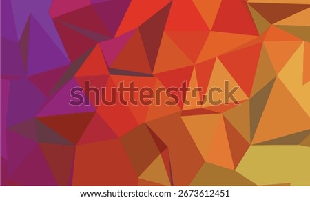 Abstract geometric background with purple red orange and yellow triangles pattern