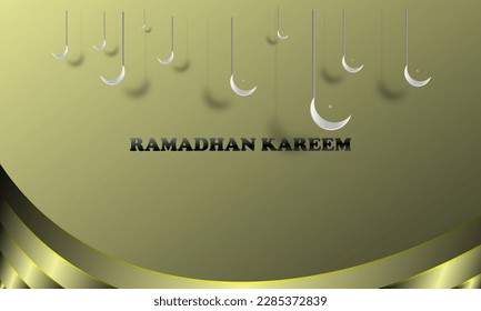 Abstract geometric background ramadan theme with Islamic ornament crescent color cream pastel elegant simple attractive eps 10