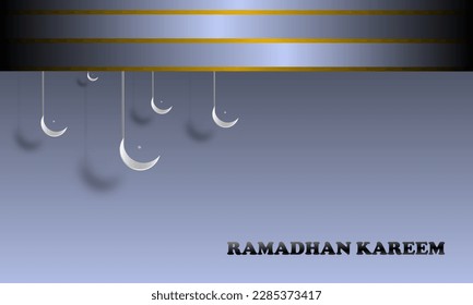 Resumen de fondo geométrico Tema de Ramadán con ornamento islámico color de media luna azul pastel elegante sencillos y atractivos eps 10