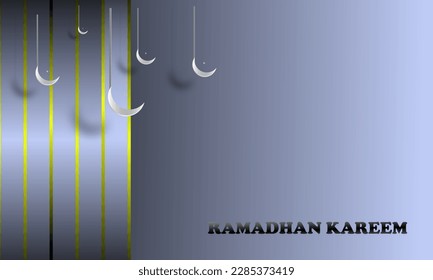 Abstract geometric background Ramadan theme with Islamic ornament crescent color blue pastel elegant simple attractive eps 10