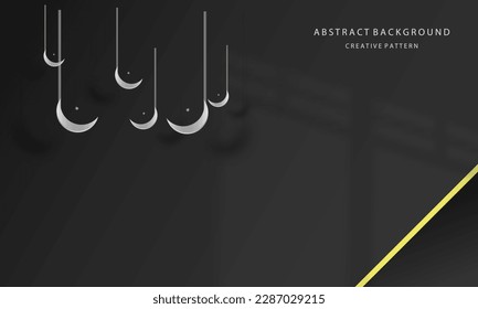 Abstrakter geometrischer Hintergrund Ramadan-Thema mit islamischem Ornament Crescent Farbe dunkelgrau elegante, attraktive eps10