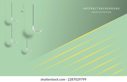 Abstract Geometric Background Ramadan Theme with Islamic Ornament Crescent Color Green Tosca Elegant Simple Attractive EPS 10