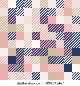 Abstract geometric background, random coloring. Seamless vector pattern. Colorful mosaic illustration. Perfect for wrapping paper, wallpaper, fabric design, web background or technology background.