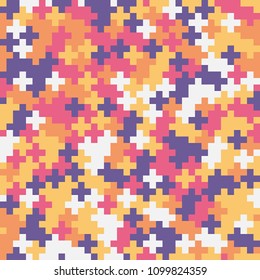 Abstract geometric background, random coloring. Seamless vector pattern. Colorful mosaic illustration. Perfect for wrapping paper, wallpaper, fabric design, web background or technology background.