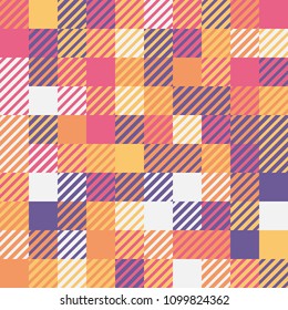 Abstract geometric background, random coloring. Seamless vector pattern. Colorful mosaic illustration. Perfect for wrapping paper, wallpaper, fabric design, web background or technology background.