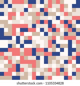 Abstract geometric background, random coloring. Seamless vector pattern. Colorful mosaic illustration. Perfect for wrapping paper, wallpaper, fabric design, web background or technology background.
