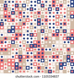 Abstract geometric background, random coloring. Seamless vector pattern. Colorful mosaic illustration. Perfect for wrapping paper, wallpaper, fabric design, web background or technology background.