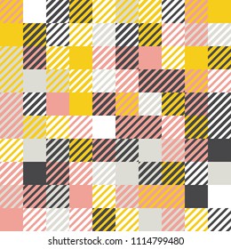 Abstract geometric background, random coloring. Seamless vector pattern. Colorful mosaic illustration. Perfect for wrapping paper, wallpaper, fabric design, web background or technology background.