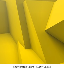 Abstract geometric background with realistic overlapping yellow cubes