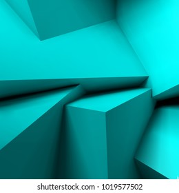 Abstract geometric background with realistic overlapping blue cubes