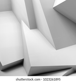Abstract geometric background with realistic overlapping white cubes