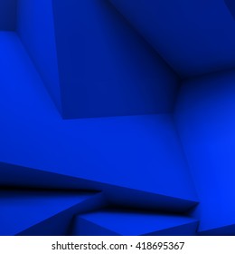 Abstract geometric background with realistic overlapping blue cubes