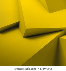 Abstract geometric background with realistic overlapping yellow cubes