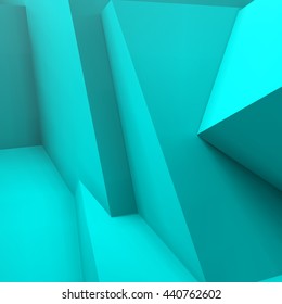 Abstract geometric background with realistic overlapping blue cubes