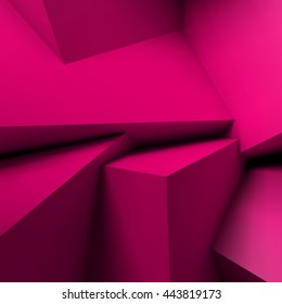 Abstract geometric background with realistic overlapping red cubes