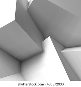 Abstract geometric background with realistic overlapping white cubes