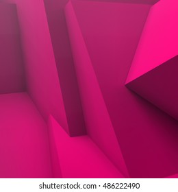 Abstract geometric background with realistic overlapping red cubes