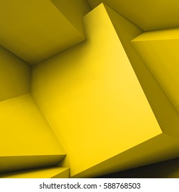Abstract geometric background with realistic overlapping yellow cubes