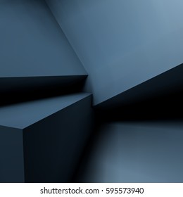 Abstract geometric background with realistic overlapping black cubes