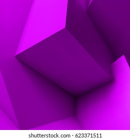 Abstract geometric background with realistic overlapping green cubes
