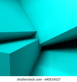 Abstract geometric background with realistic overlapping blue cubes