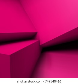 Abstract geometric background with realistic overlapping red cubes
