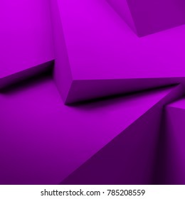 Abstract geometric background with realistic overlapping ultraviolet or purple cubes