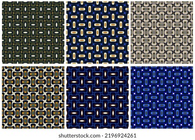 Abstract geometric background rectangle shapes pattern motled design. Elegant seamless vector patterns. Different color variations templates set simplicity concept  high resolution image.
