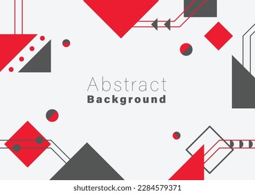 abstract geometric background, red and black color geometric shape elements on grey background, vector illusttration minimal theme template for backdrop, social media, web sites, banner.