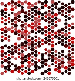 Abstract geometric background with red and burgundy hexagons