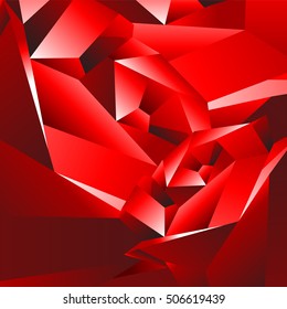 Abstract geometric background.
Red crystal backdrop.
