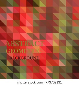 Abstract geometric background from red and green triangles. Vector illustration for your design.