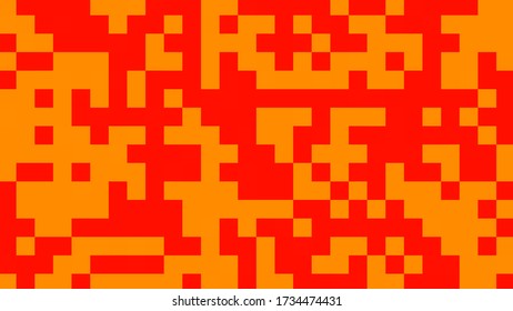 Resumen de fondo geométrico con polígonos rojos y anaranjados.