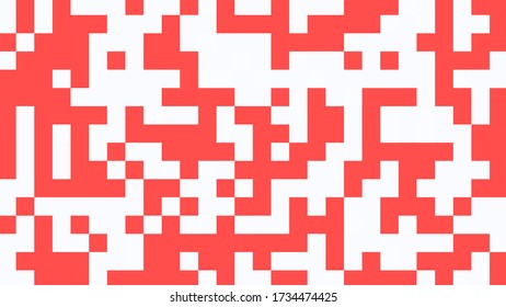 Abstract geometric background with red and white polygons.