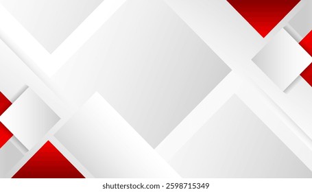 Abstract Geometric Background in Red and White
