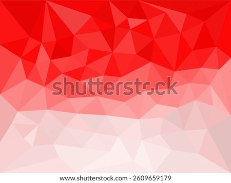 Abstract geometric background with a red to white gradient made of triangular polygonal shapes. Modern and vibrant low-poly design perfect for digital or graphic use.

